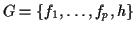 $G = \{ f_1, \ldots, f_p, h \}$