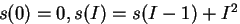 $s(0)=0, s(I)=s(I-1)+I^2$