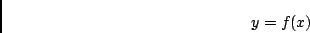 \begin{displaymath}y = f(x) \end{displaymath}