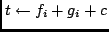 $t \leftarrow f_i+g_i+c$