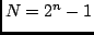 $N=2^n-1$